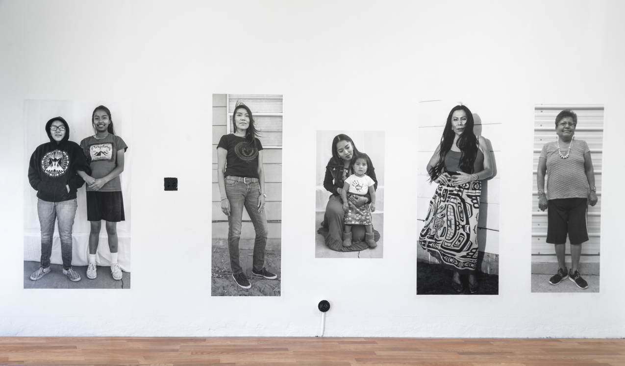 Navajo women. Black and white photograph.