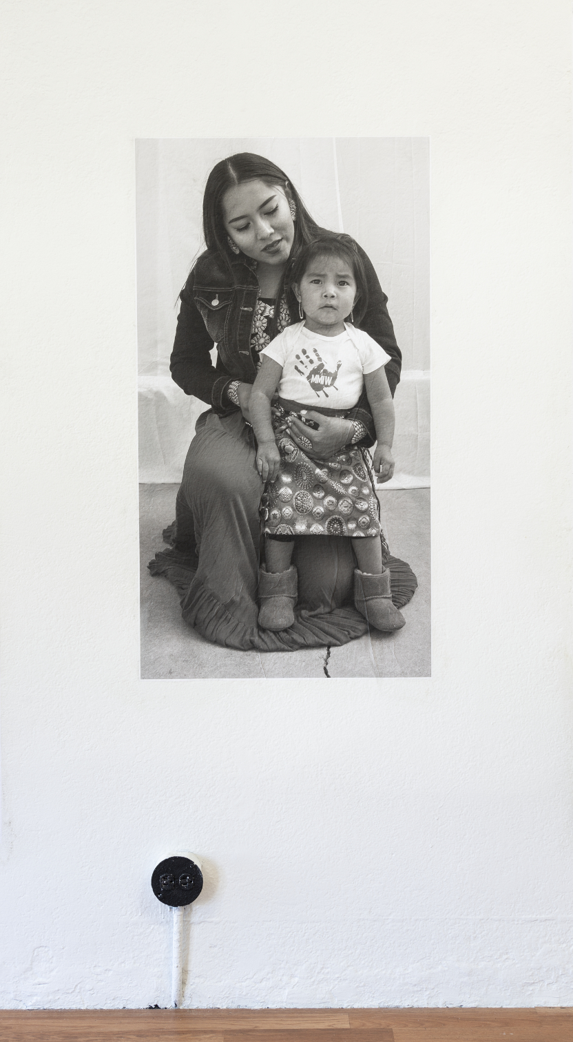 Navajo women. Black and white photograph.