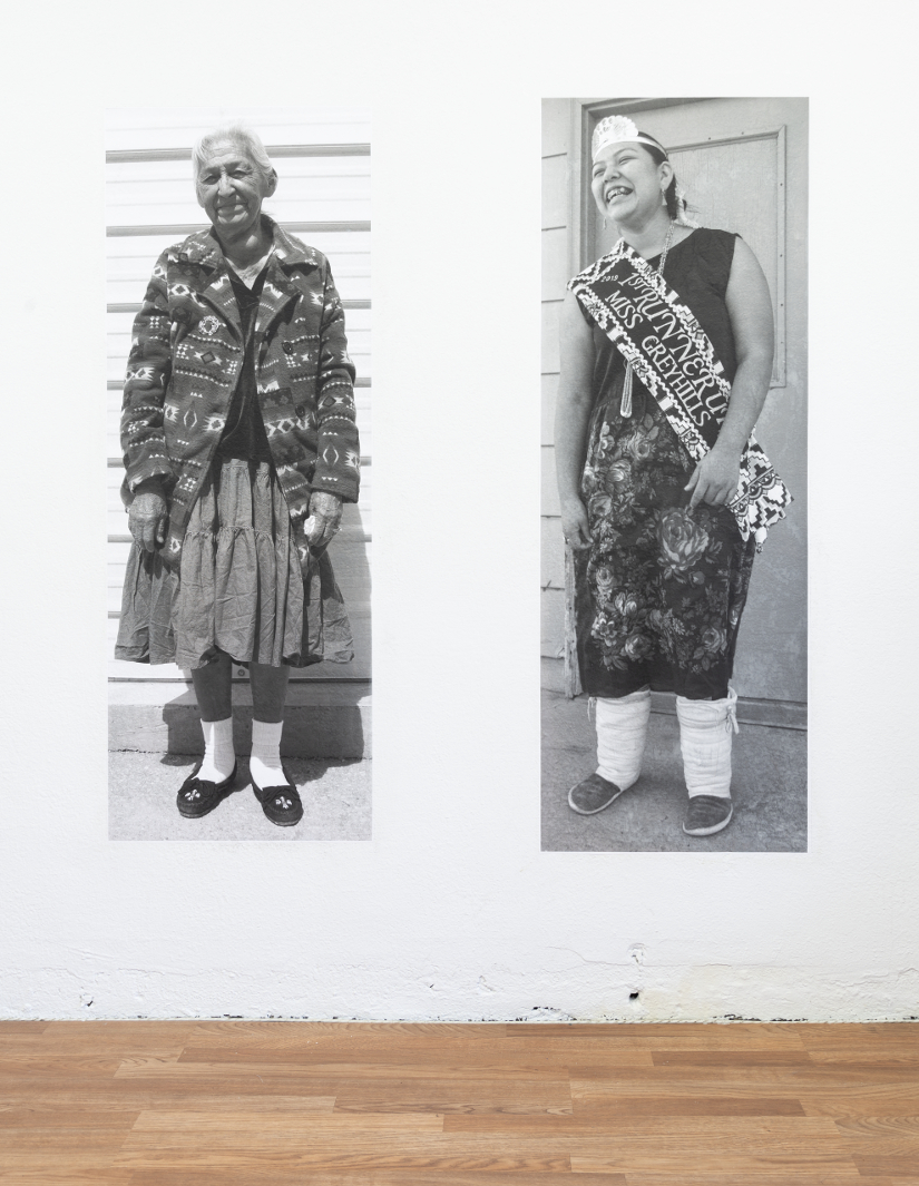 Navajo women. Black and white photograph.